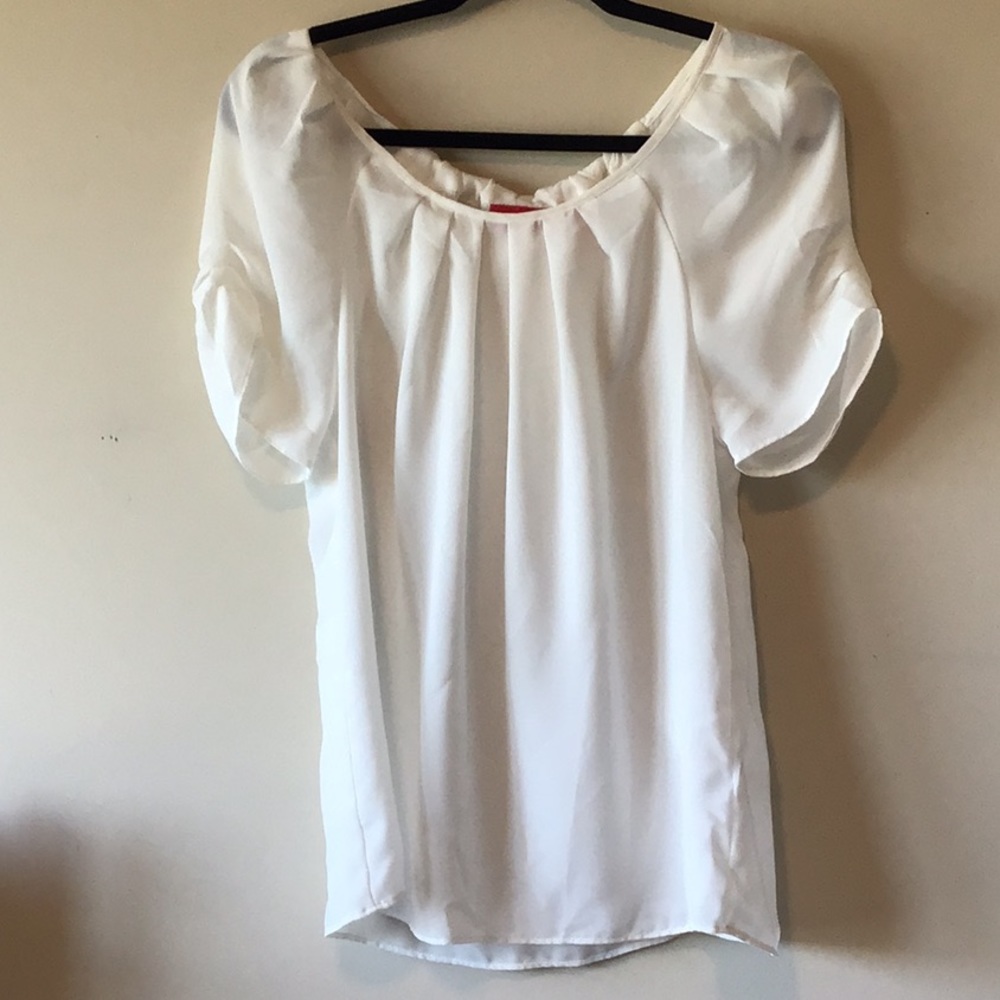 Elle sheer white blouse Size S